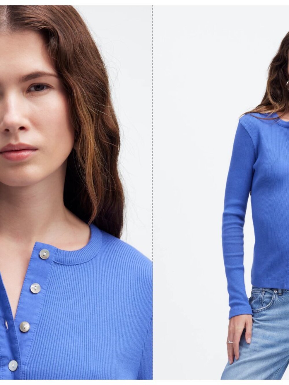 Madewell Garment Dyed Ribbed Cardigan Tee - Picture 3 of 6